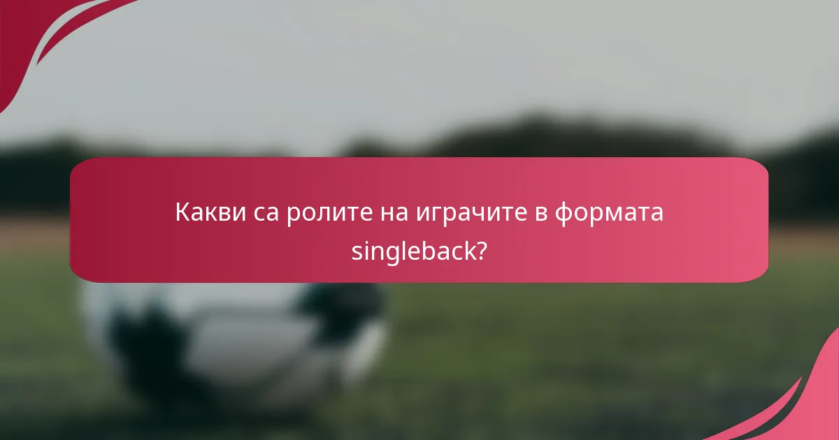 Какви са ролите на играчите в формата singleback?